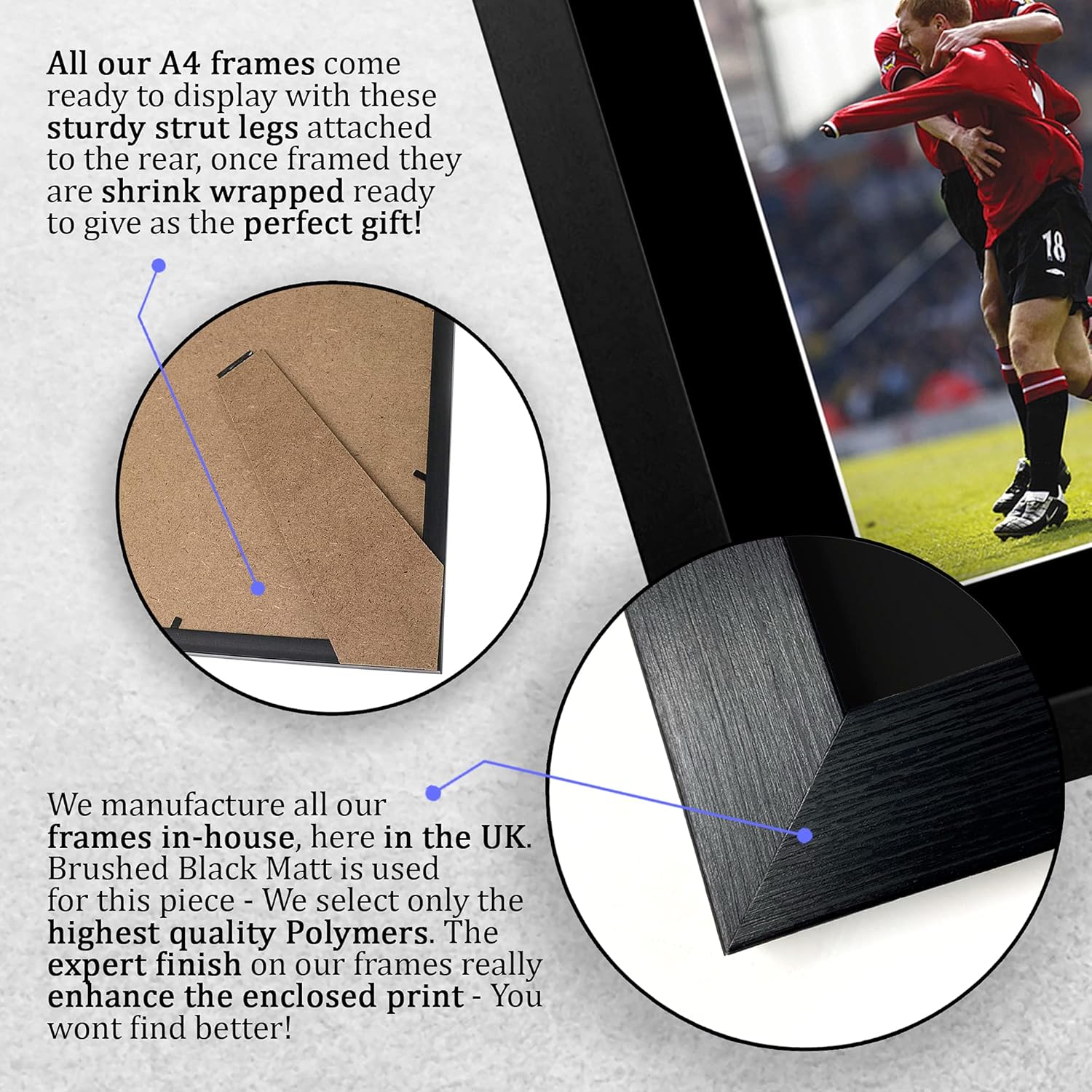Thumbnail 6 de HWC Trading FR A4 Roy Keane & Paul Scholes Signed Autograph Picture (Framed)