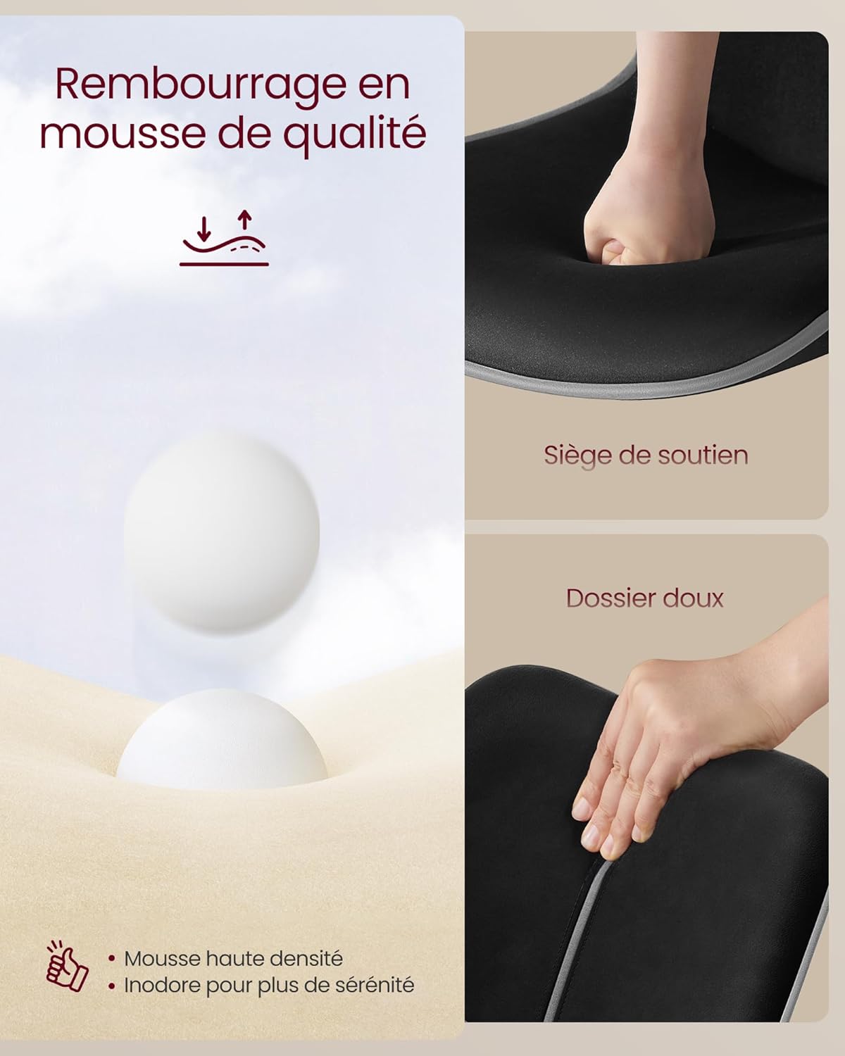 Thumbnail 5 de VASAGLE LJB188B01 Tabouret de bar réglable 45 cm