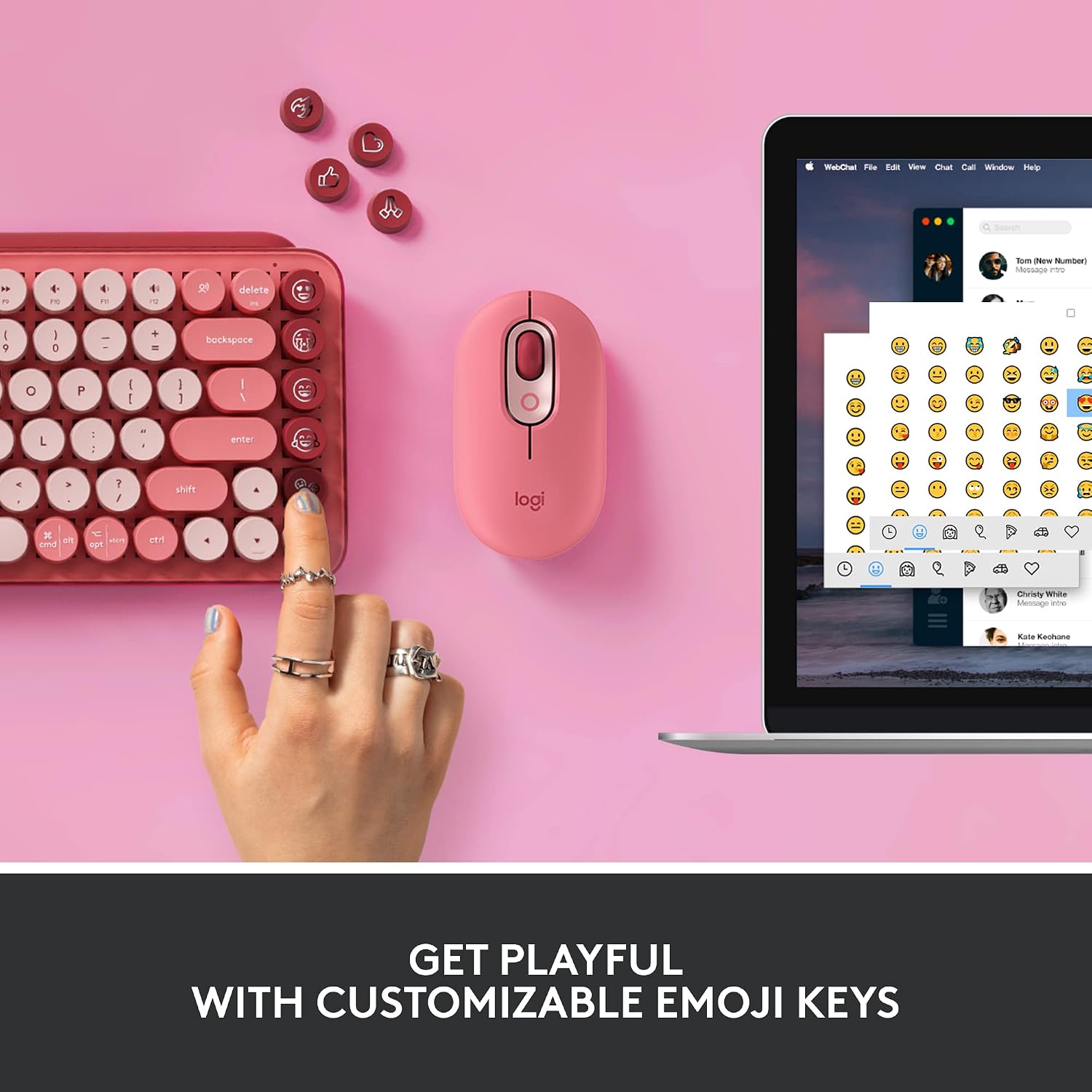 Thumbnail 2 de Logitech wireless mechanical keyboard, Rose