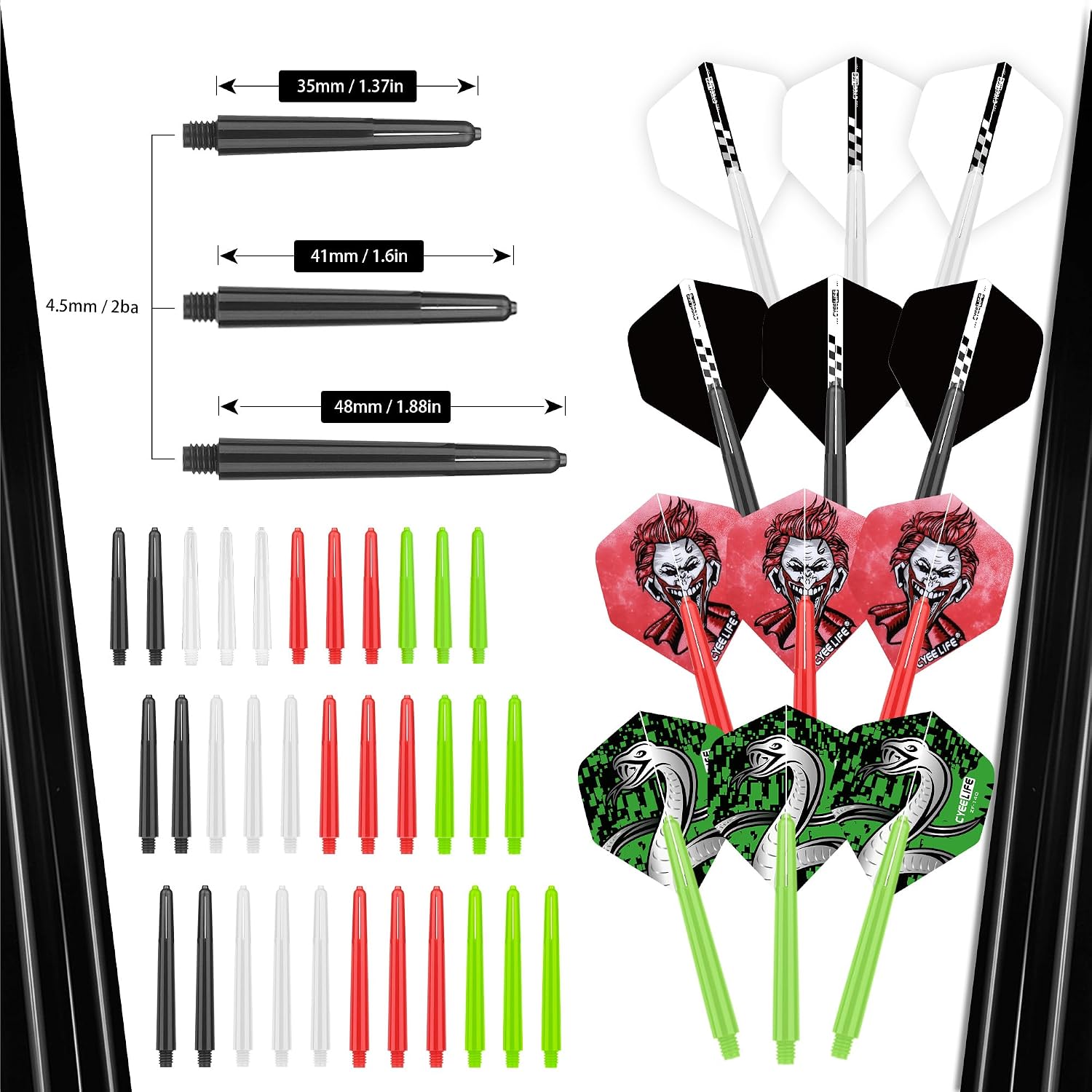 Detalle de CyeeLife 180-piece darts accessory kit