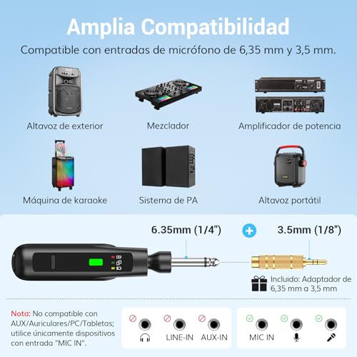 Detalle 1 de TONOR micrófonos inalámbricos TW220