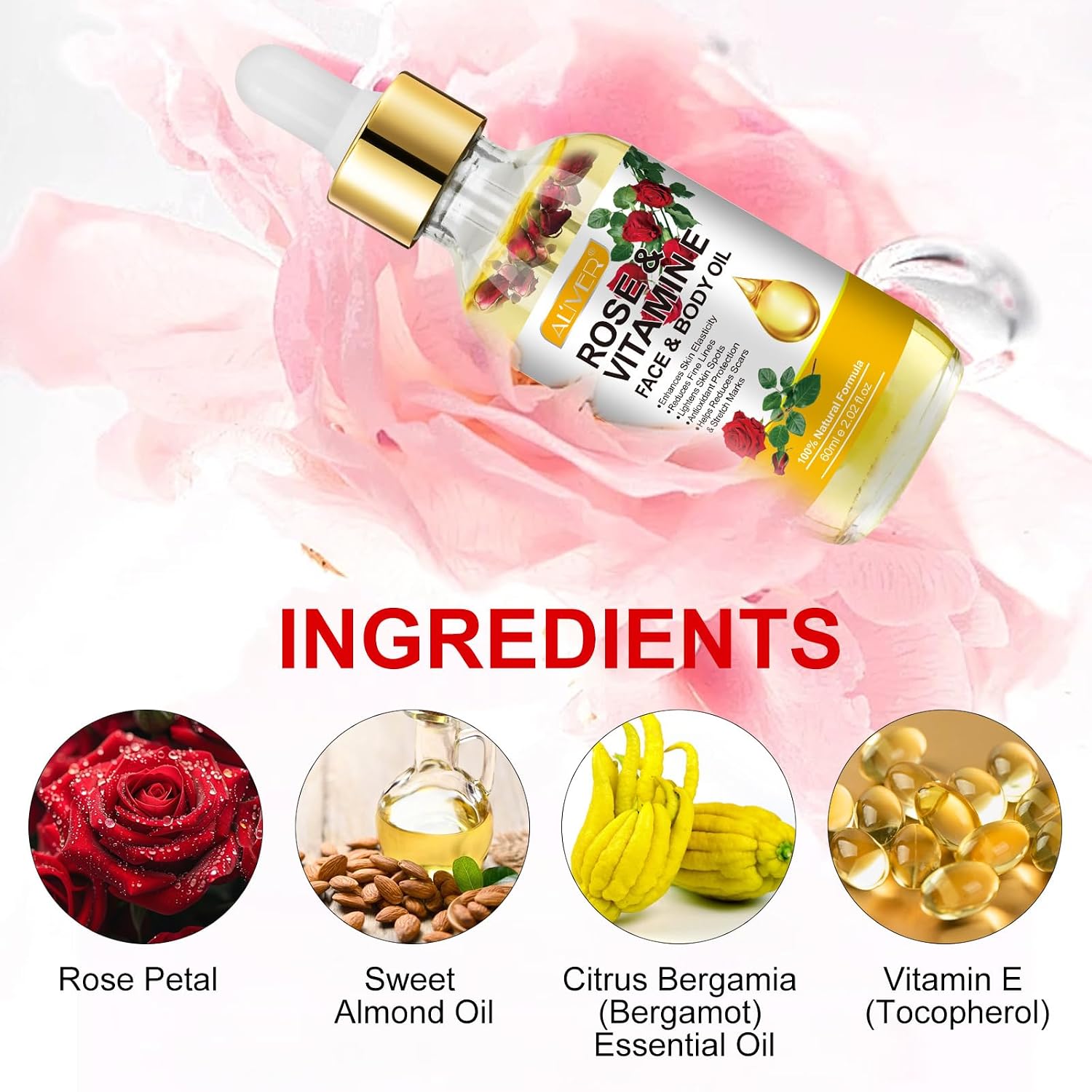 Thumbnail 4 de Rosenöl Gesicht mit Rosenblüten 60ml