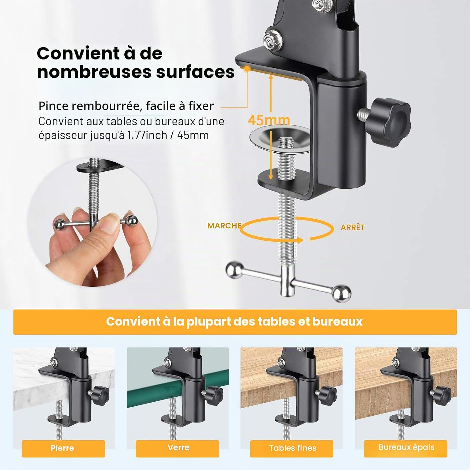 Thumbnail 3 de TARION Support de téléphone bras articulé 75 cm