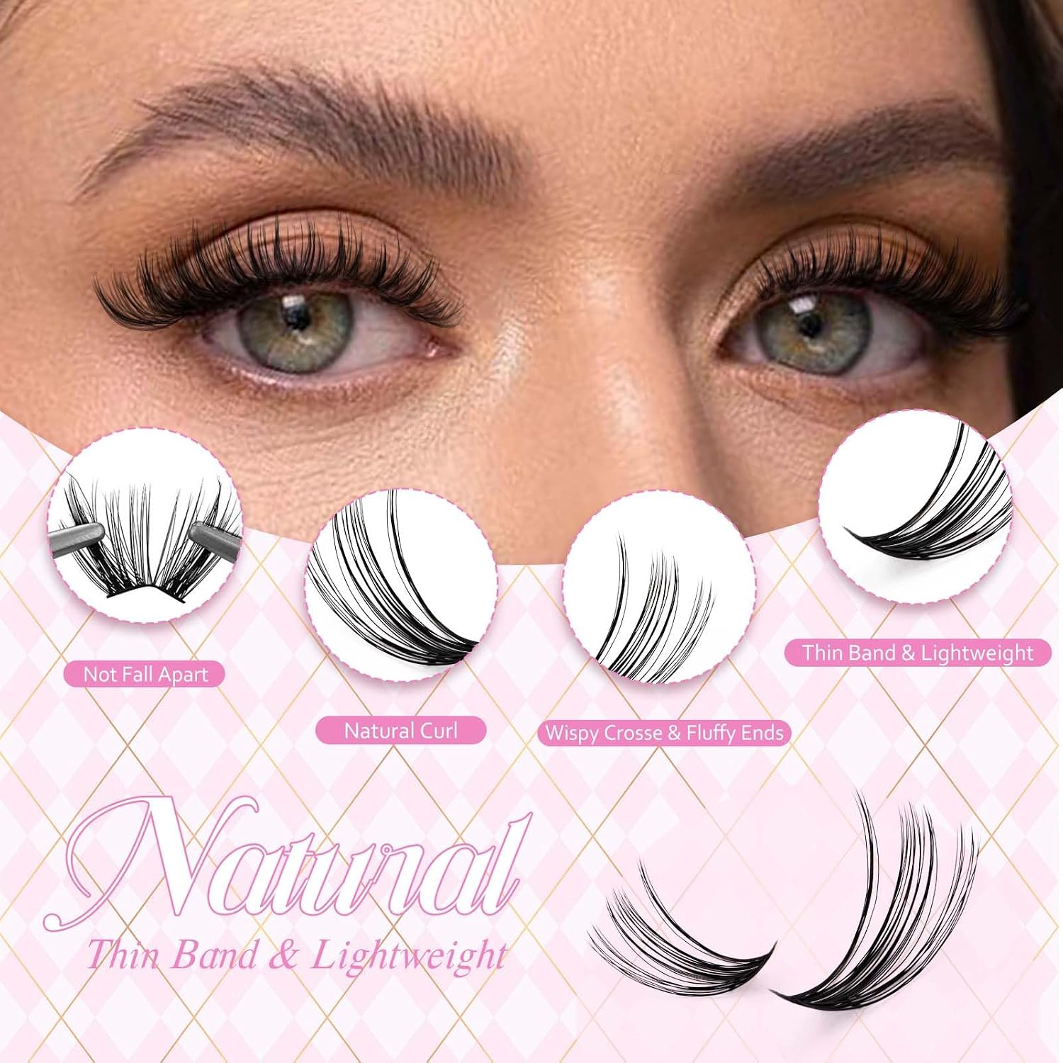 Detalle de FADLASH DIY Wimpernverlängerung Set 240 Cluster