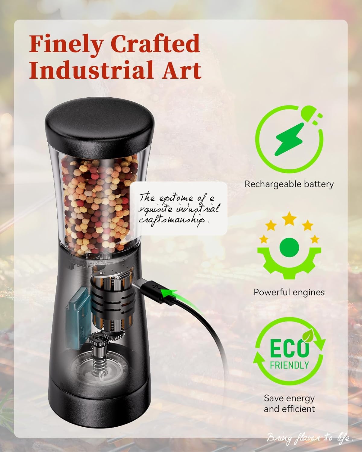 Detalle de Electric Salt and Pepper Grinder Set, 4.5 oz Capacity