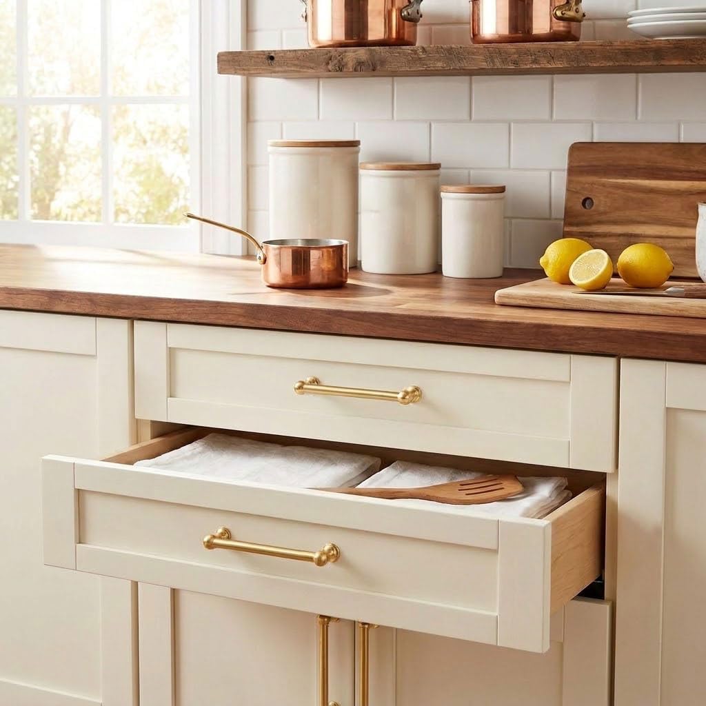 Detalle 1 de CABDM 10-Pack 5-Inch Cabinet Pulls, Brushed Brass Zinc Alloy