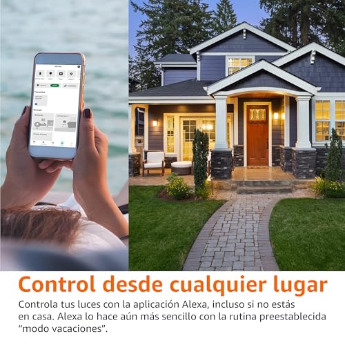 Detalle de Amazon Basics Bombilla LED inteligente regulable E27 (2-pack) — 8W (60W Equivalente), Alexa