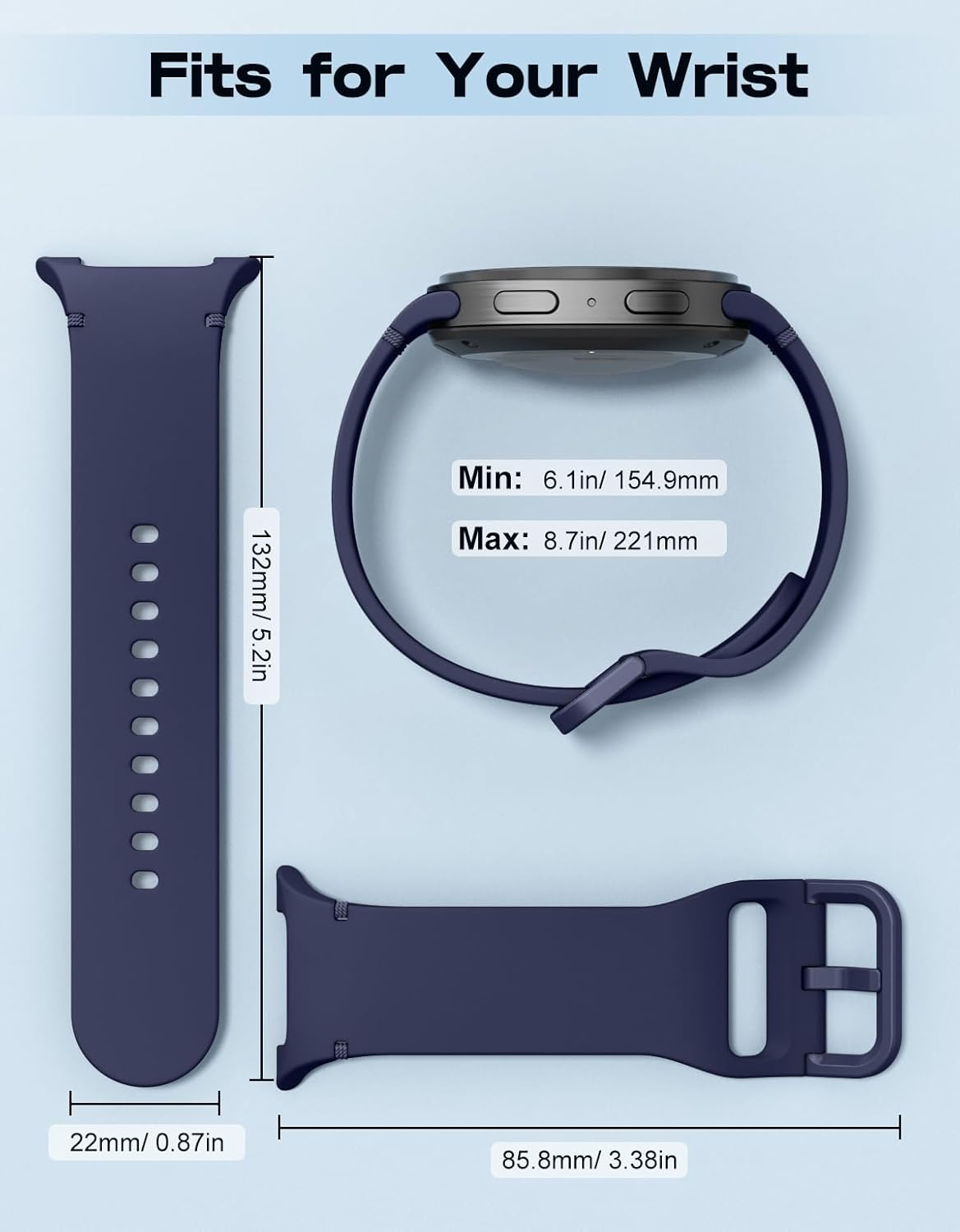 Detalle de MoKo Sport Strap for Samsung Galaxy Watch 8 (40mm/44mm) and Galaxy Watch 8 Classic 46mm