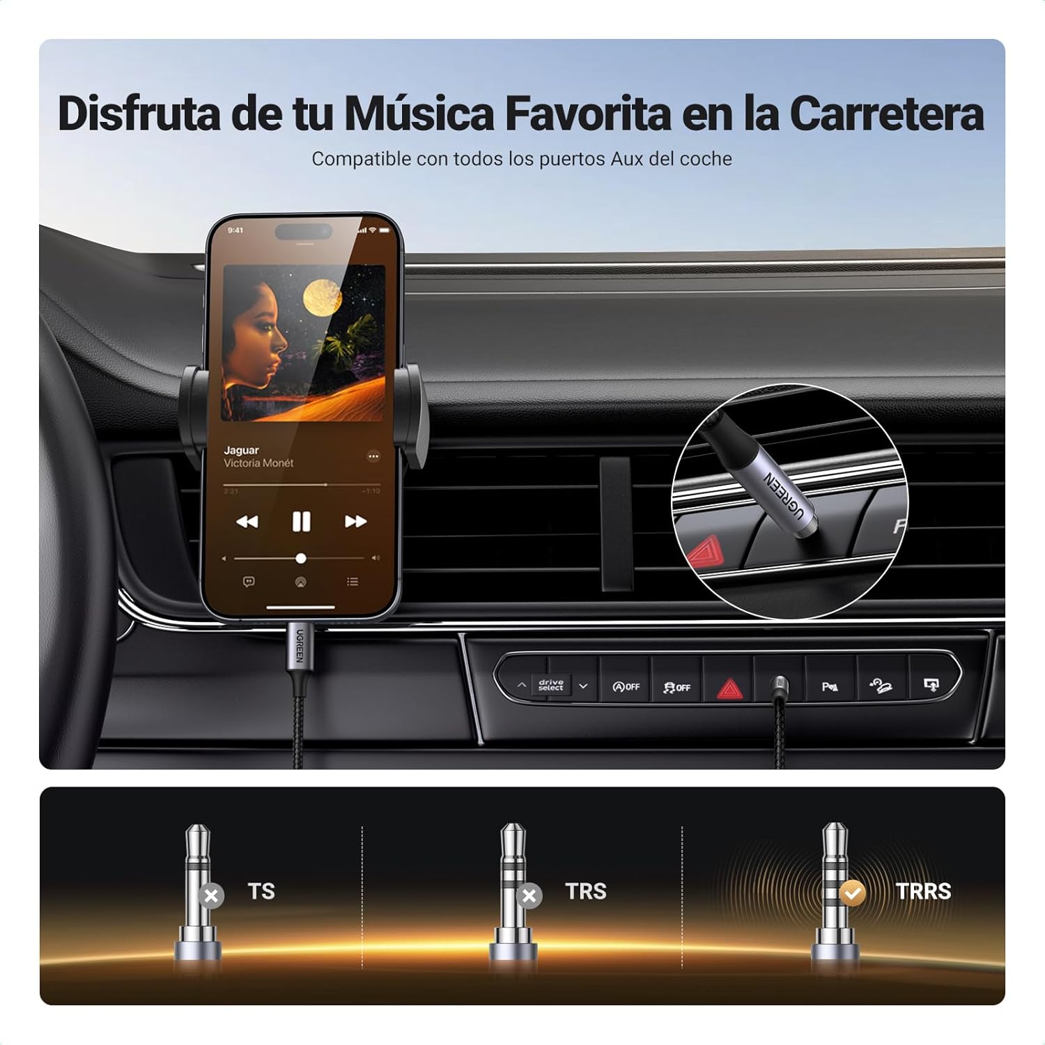 Detalle 2 de UGREEN Cable USB C a 3,5 mm TRRS 1M