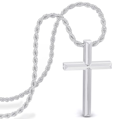 Detalle de SERASAR Collar Cruz para Hombres – Cadena de 50 cm en Acero Inoxidable 316L