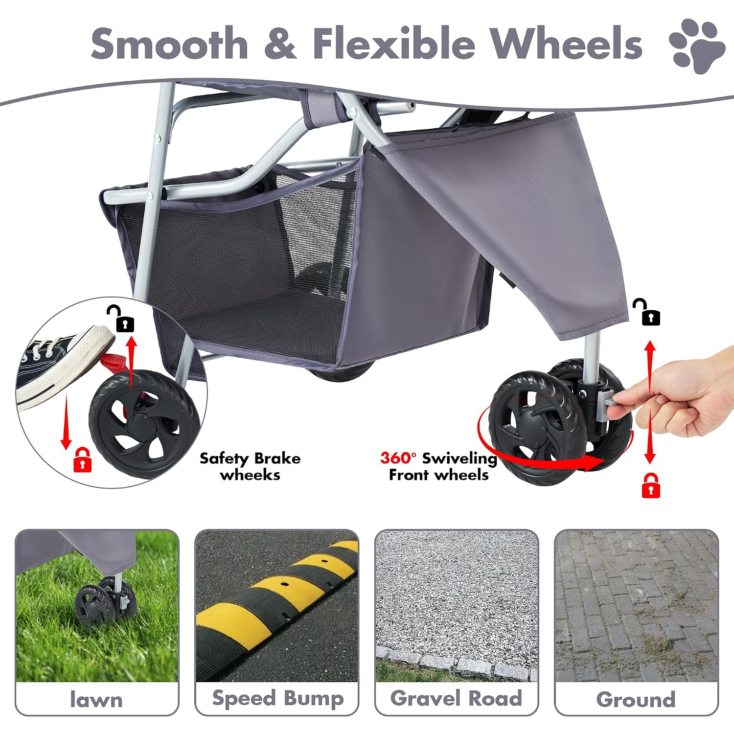 Thumbnail 4 de DUMOS Pet Stroller with Three Wheels