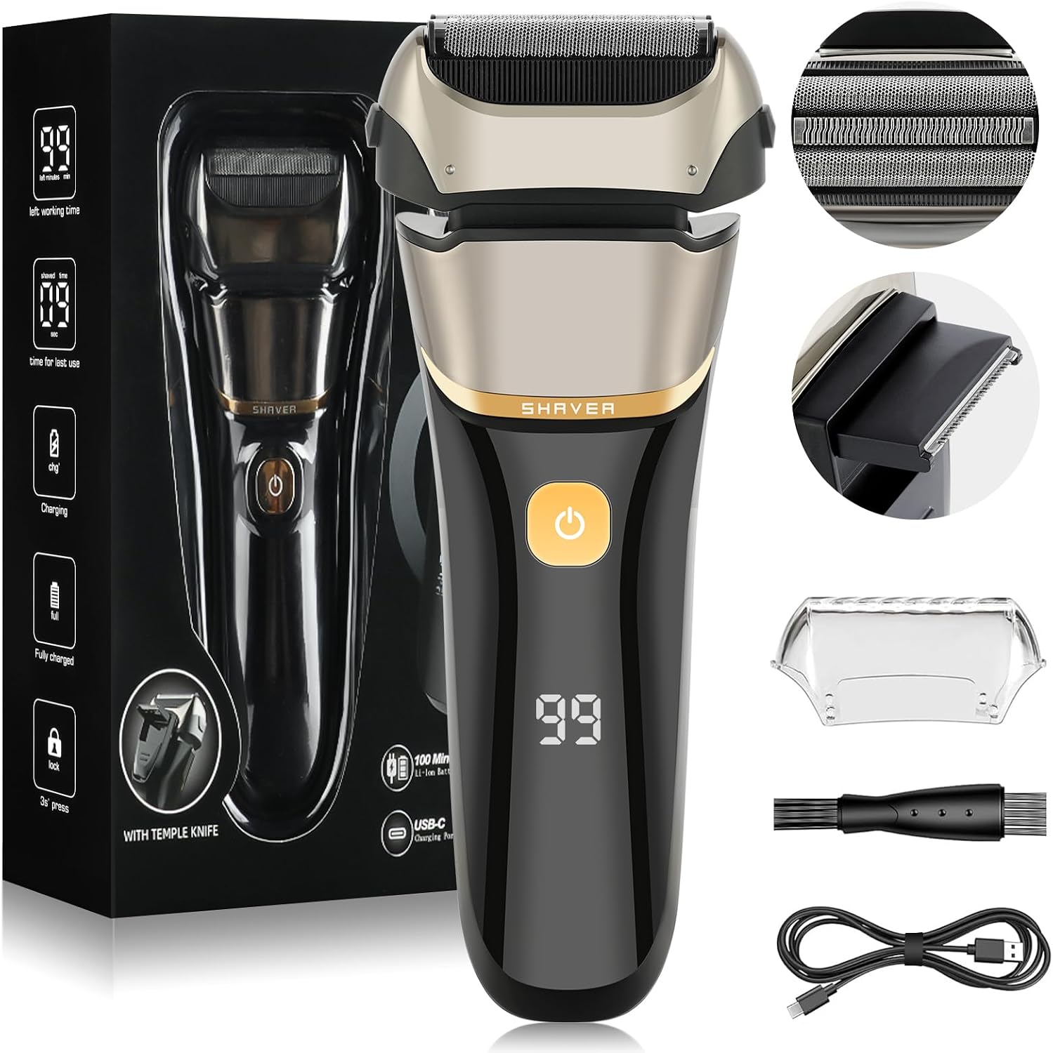 Detalle de AOOWU Rasoio Elettrico Barba 7500 giri/min