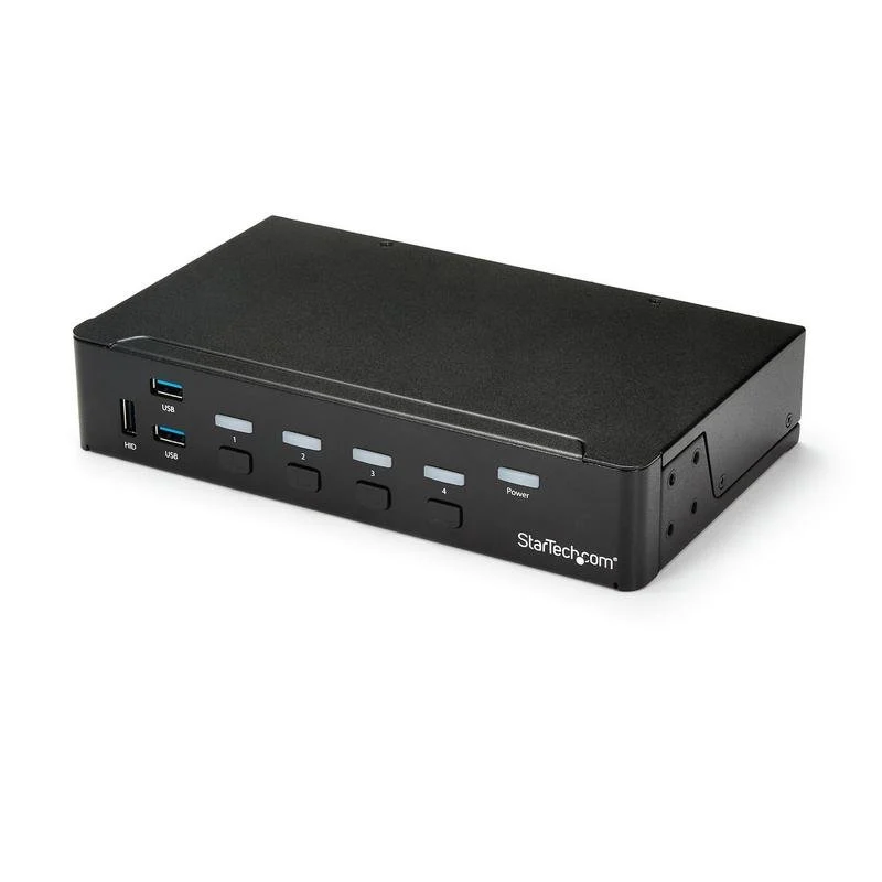Detalle de Conmutador KVM de 4 Puertos HDMI 1080p con USB 3.0 y Audio para estación de trabajo compartida