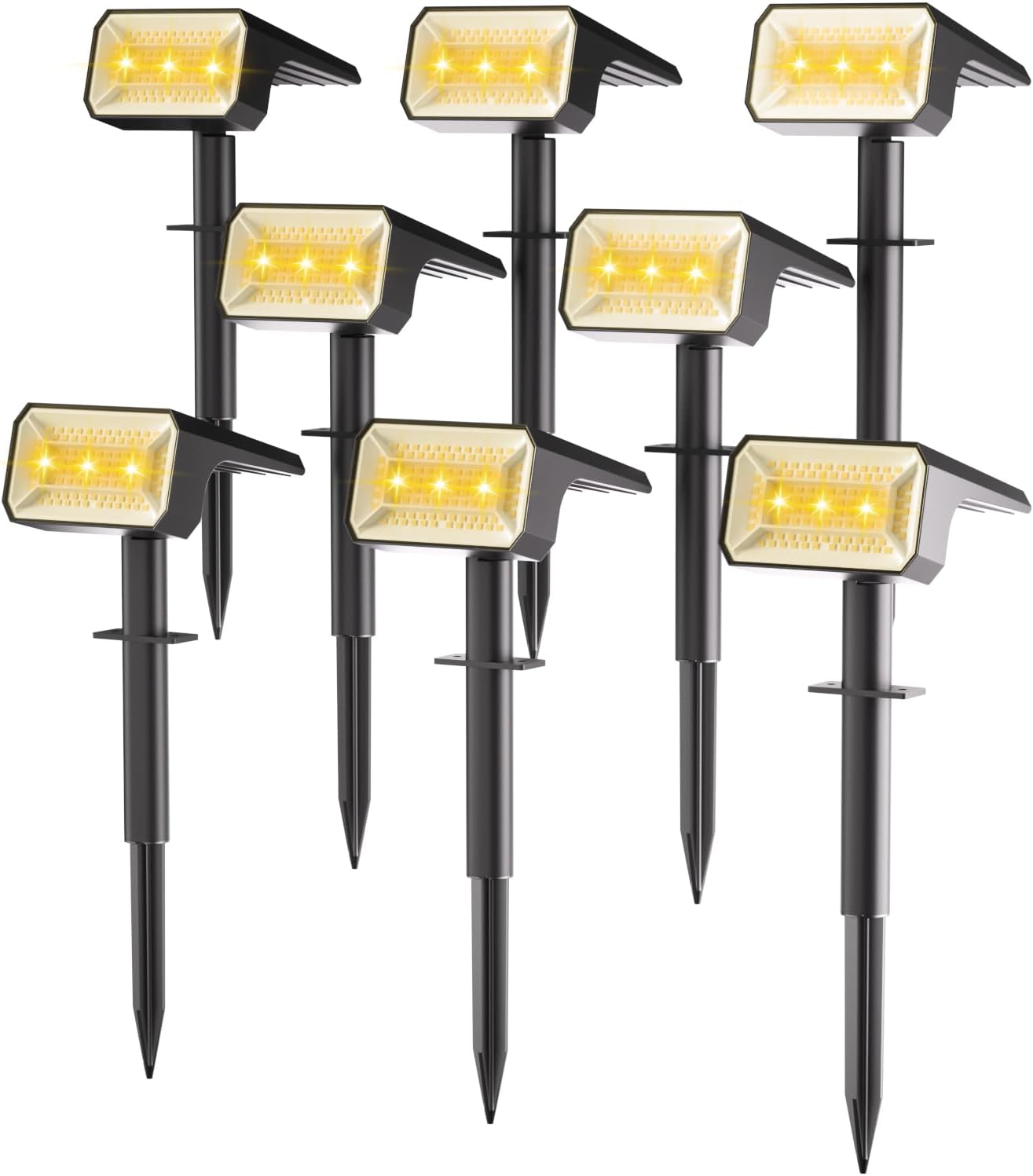 Detalle de Fabrito SL-5051D Solar Spotlights, 8-Pack, 4 Modes, Warm White, IP67