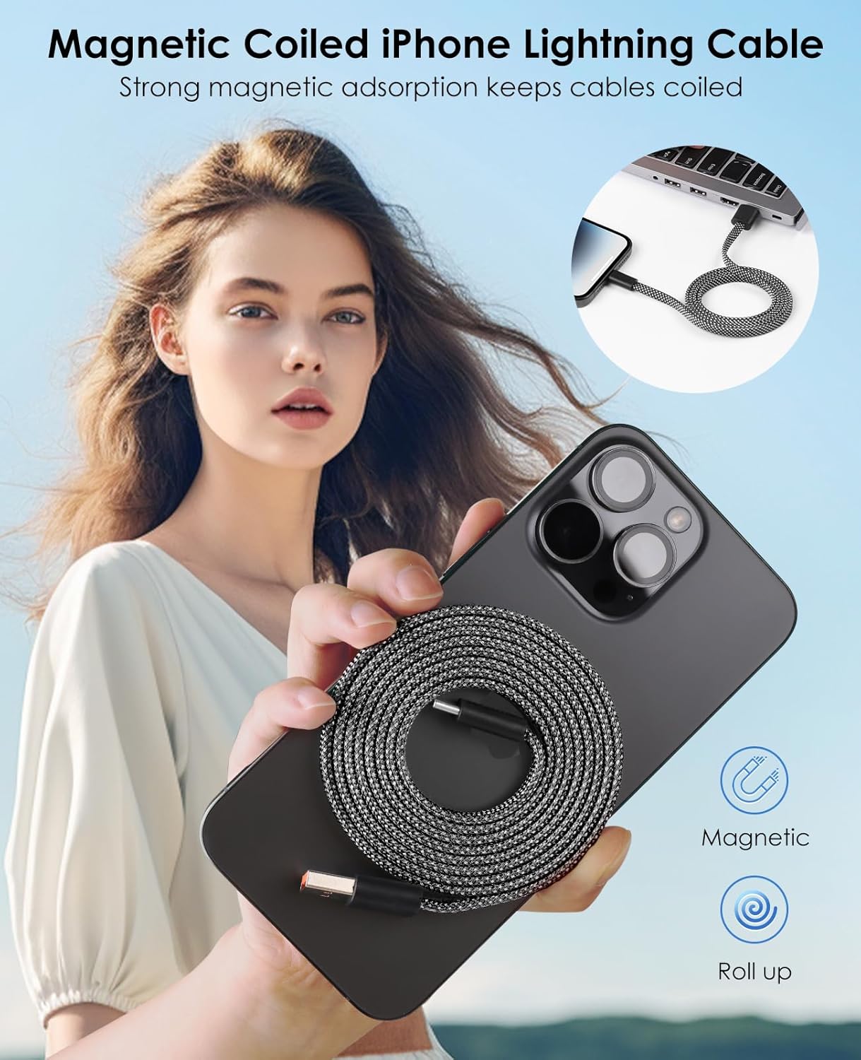 Thumbnail 1 de Magtame Cable Lightning Magnético 1,5 m ⚡ Carga Rápida sin Enredos