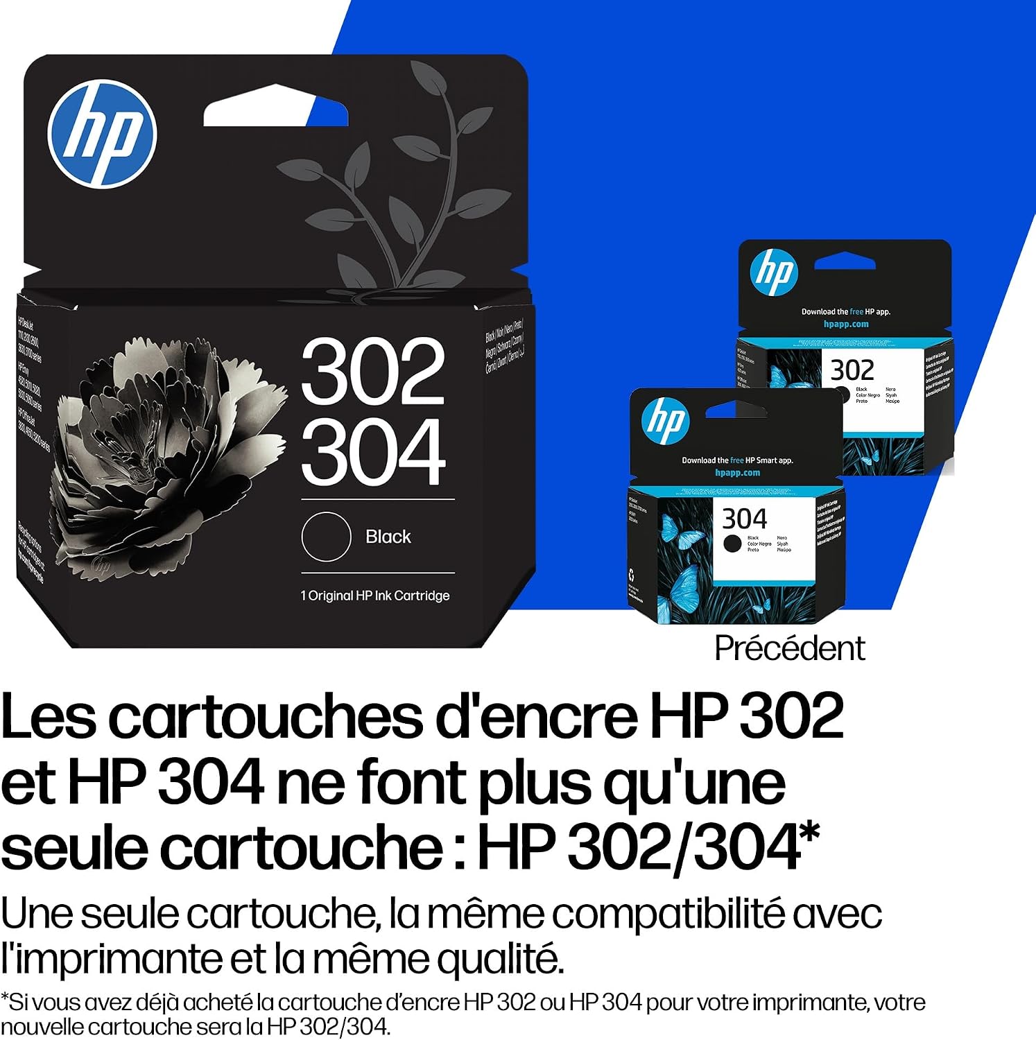 Detalle 2 de HP 302/304 Noir, Cartouche Encre Originale – Cartouche noire HP authentique