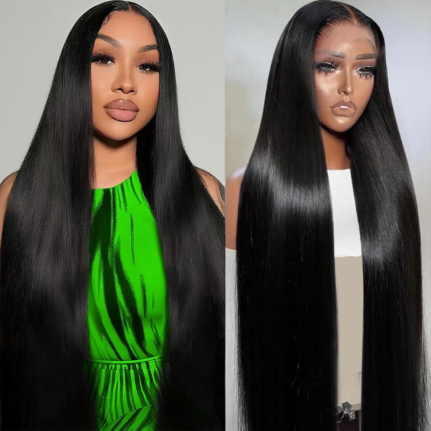 Detalle de Draylith 30 Inch 13x6 HD Lace Front Human Hair Wig, 200 Density, Glueless & Pre-Plucked