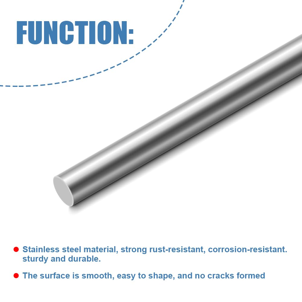Thumbnail 3 de OFFCUP 3mm*300mm 10PCS Stainless Steel Round Rods, 304, 3mm x 300mm