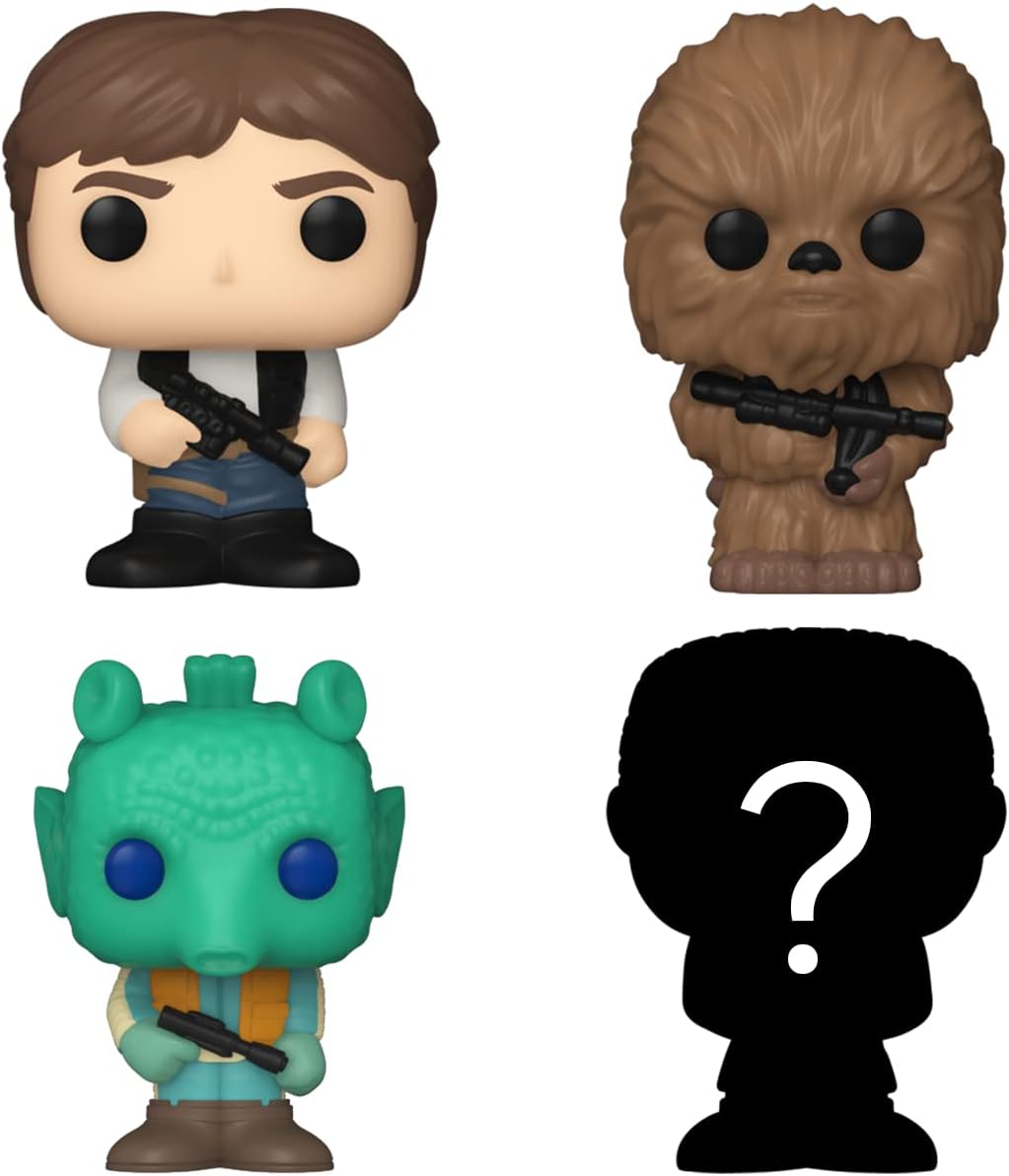 Thumbnail 1 de Funko Bitty POP! Star Wars Set: Han Solo, Chewbacca, Greedo & Mystery Mini (0.9 inch) with Stackable Display Shelf