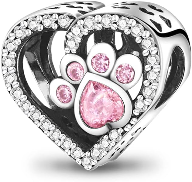 Detalle de KUNVONIC Charm Anhänger Damen aus 925 Sterling Silber für Armband & Halskette (kompatibel mit europäischen Charms)