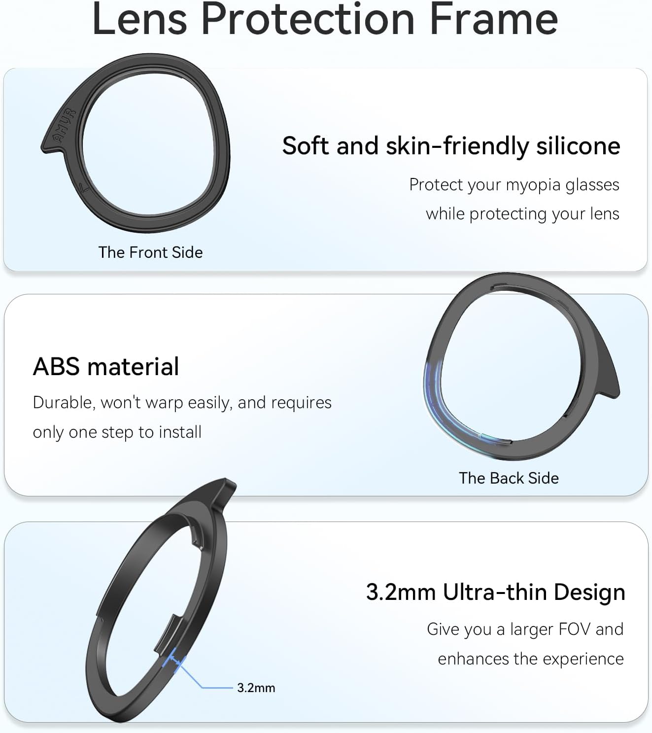 Thumbnail 2 de AMVR Lens Protector Set for Meta/Oculus Quest 3 (glasses spacer frame, no lenses)