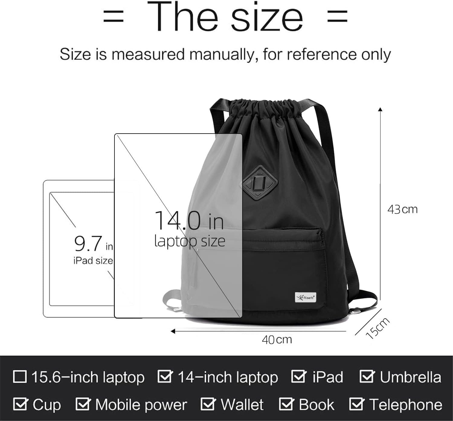 Thumbnail 4 de Risefit Waterproof Swimming Bags Drawstring Gym Bag