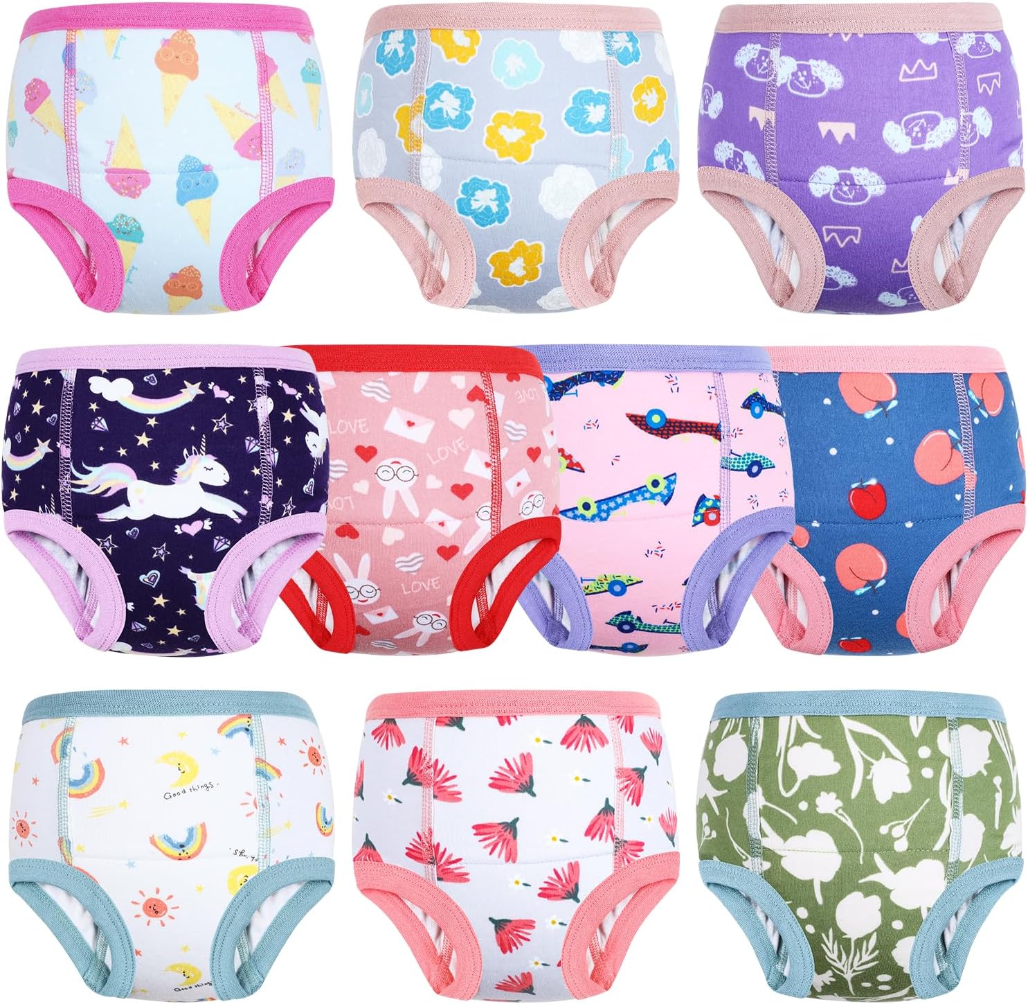 Detalle de MOEMOE BABY reusable potty training pants for girls (10 pack) – Light Violet, for age 3 years