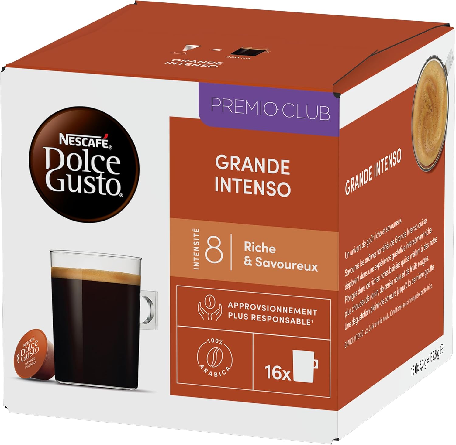 Thumbnail 2 de NESCAFE Dolce Gusto Grande Intenso – Capsule Coffee 100% Arabica, intensity 8/100, 96 capsules (6 × 16)