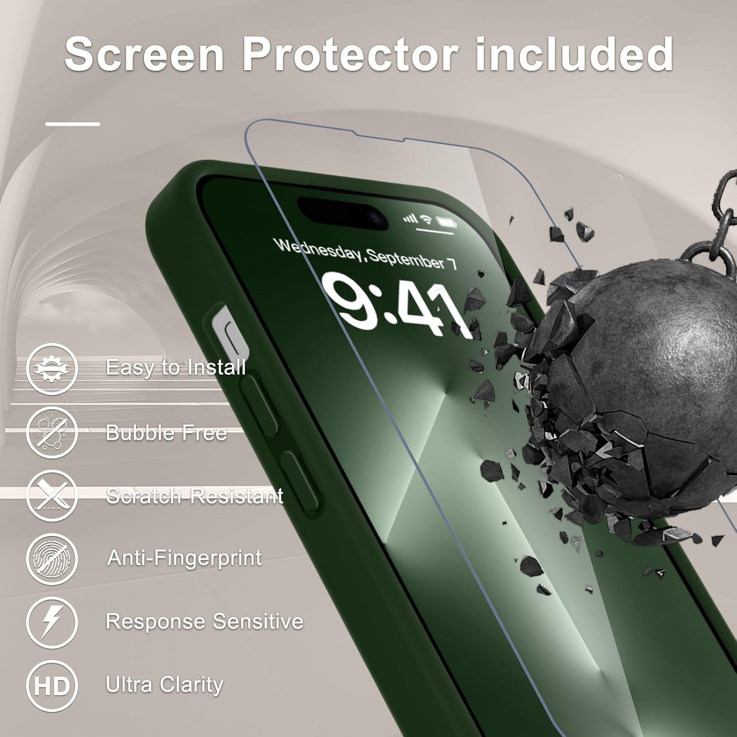 Detalle de YENAPOON iPhone 14 Pro Case, Sage Green