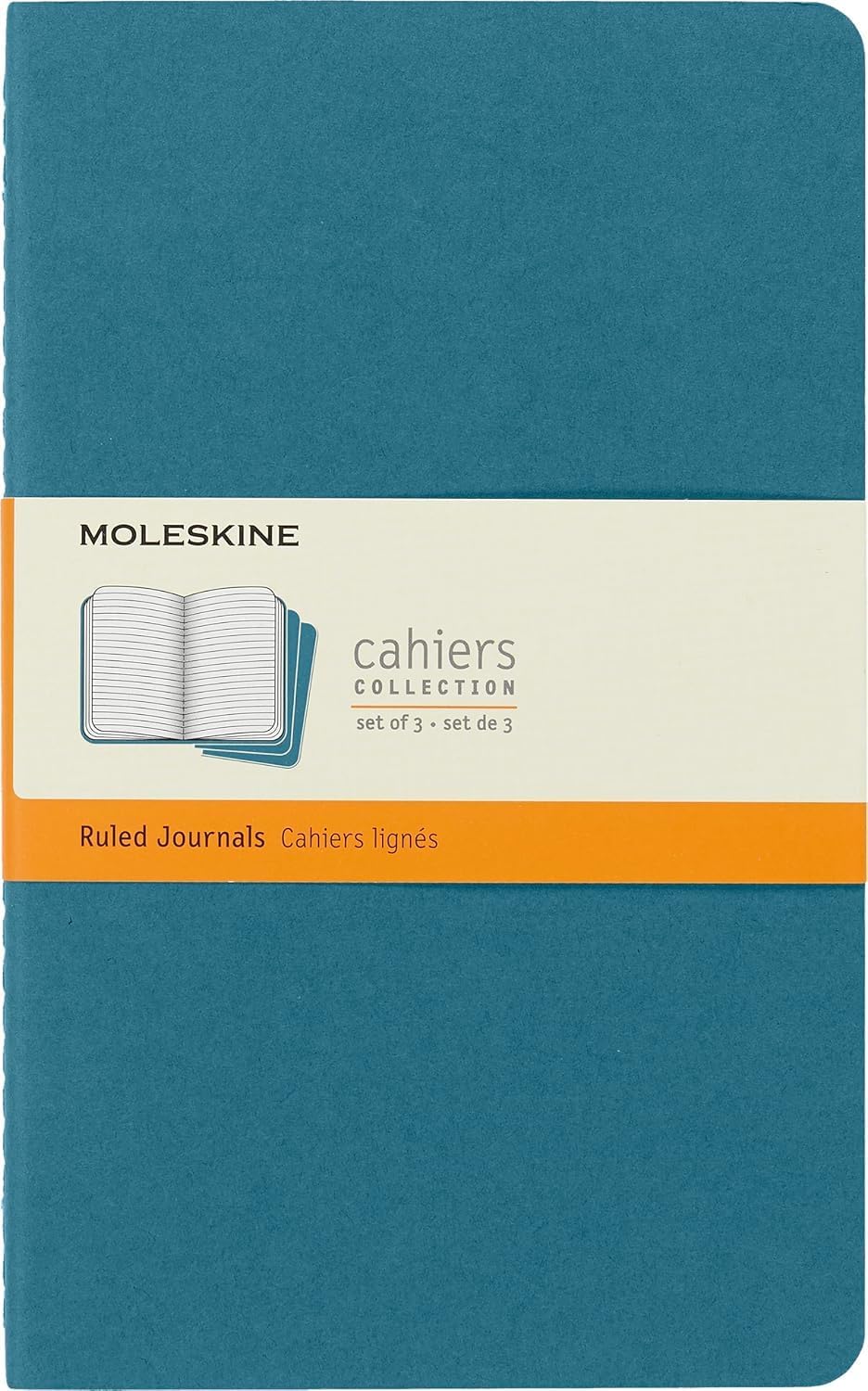 Detalle de Moleskine Cahier Journal Set 3 Quaderni a Righe Blu Brillante, Large 13 x 21 cm