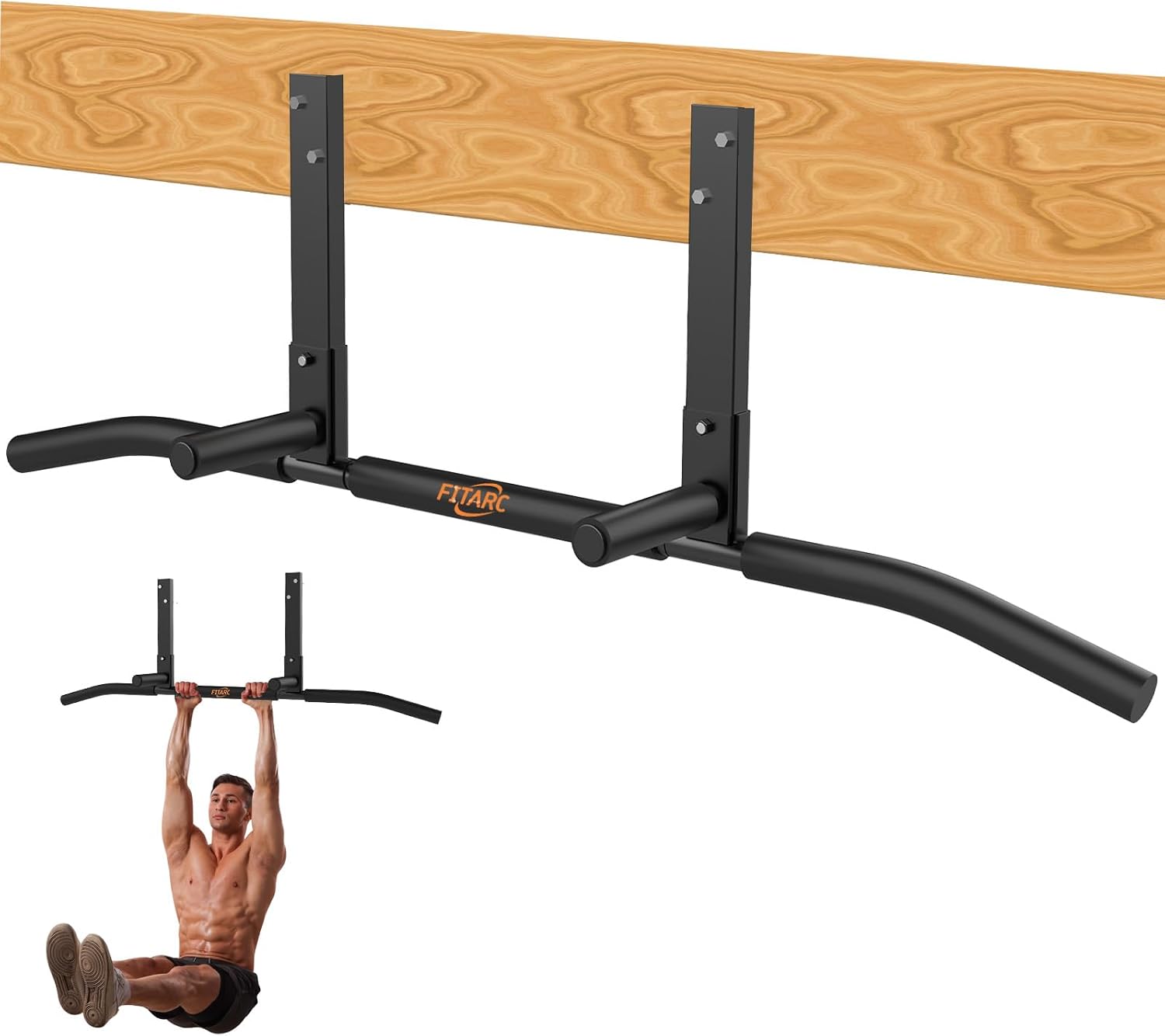 Detalle de Fitarc MPUB-1 Joist-Mount Pull-Up Bar with Padded Multi-Grip Handles