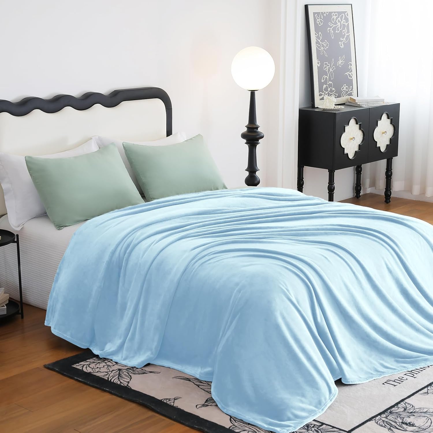 Thumbnail 1 de Wavve Flanelldecke – extra große 270 x 230 cm, Hellblau, Für Bett (180 cm) & Sofa