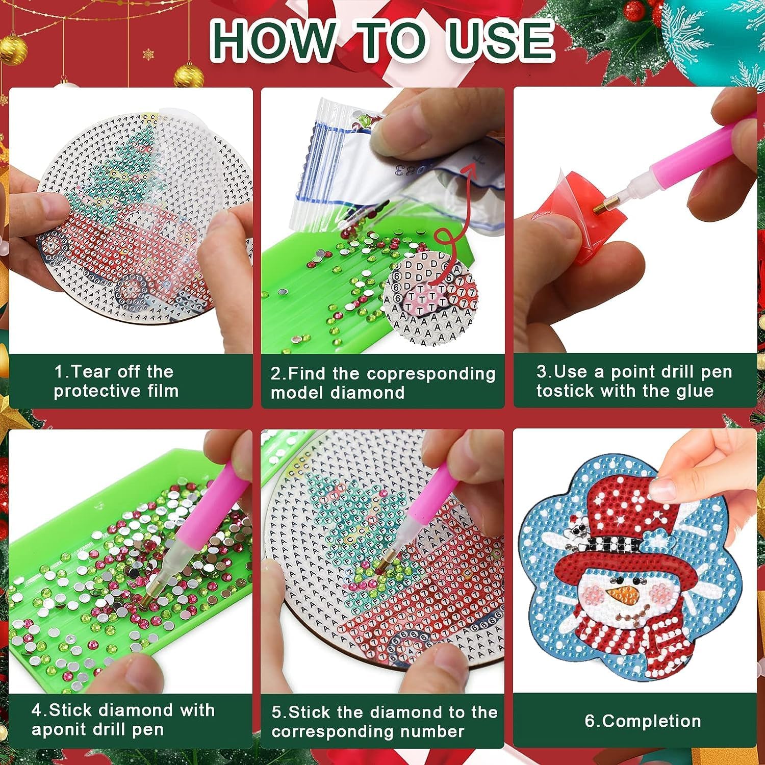 Thumbnail 5 de Diamond Art Coaster Kit, 4x4in