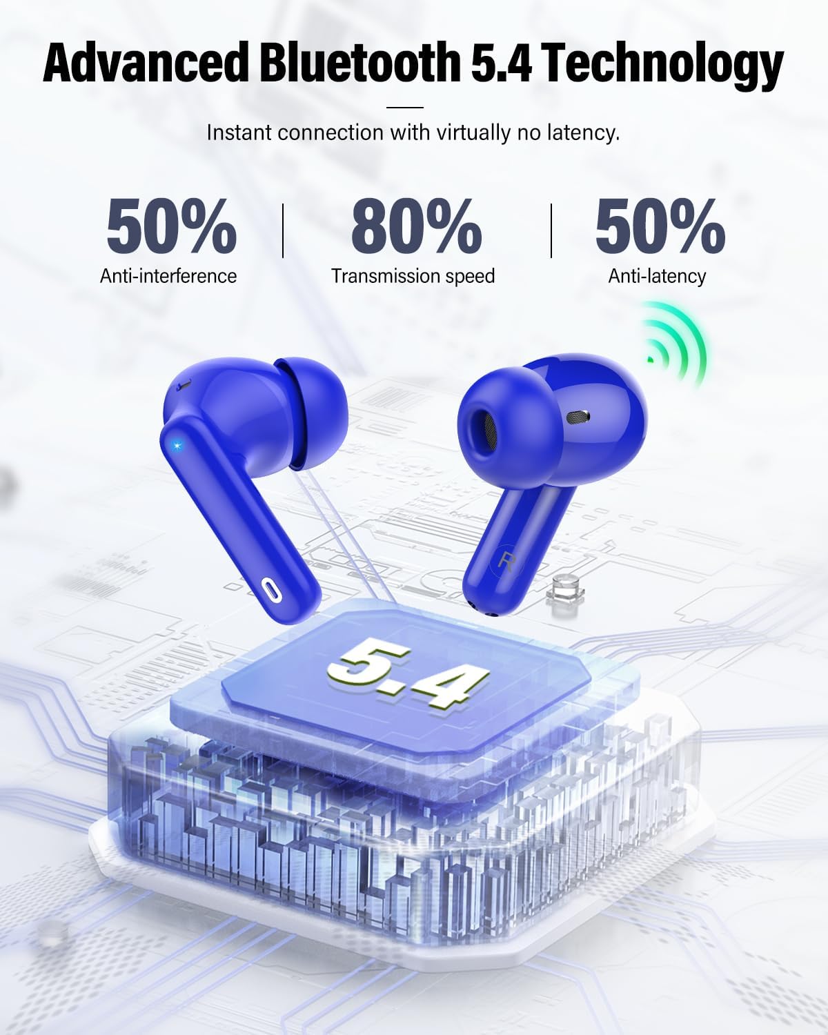 Thumbnail 3 de Btootos A-A90 Pro Wireless Earbuds, Bluetooth 5.4, LED Display, IP7
