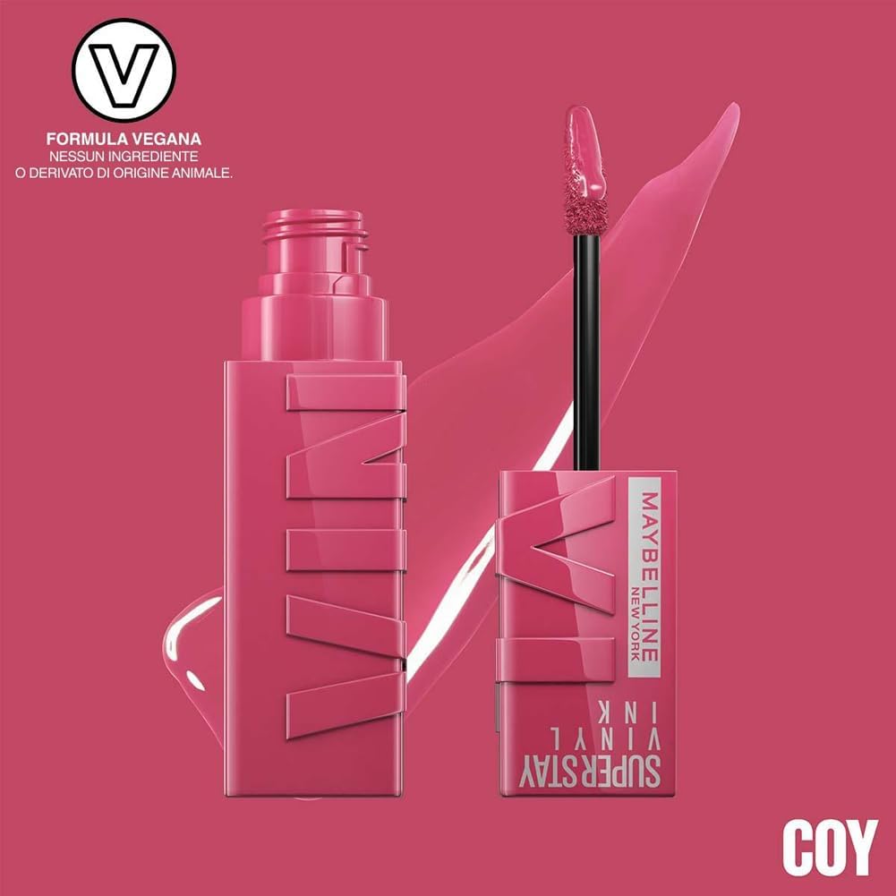 Detalle de Maybelline New York Superstay Vinyl Ink 20 COY – tinta labbra a lunga tenuta con effetto vinilico fino a 16H