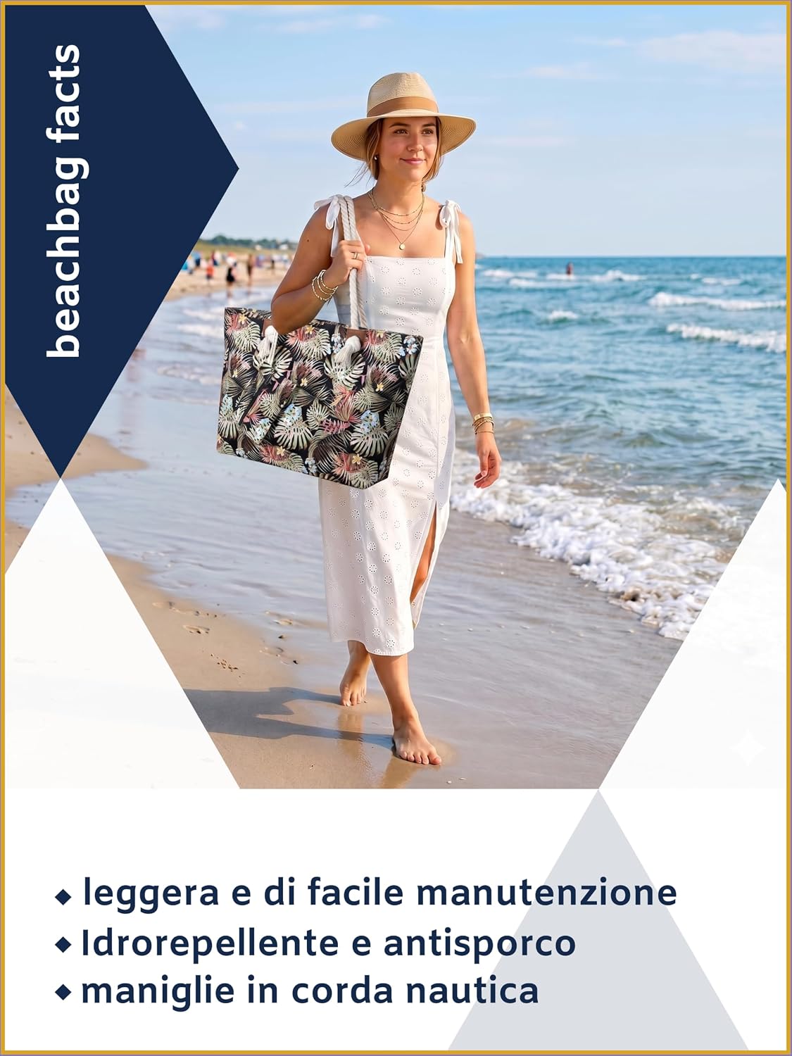 Detalle de MASADA Grande borsa da spiaggia idrorepellente con cerniera
