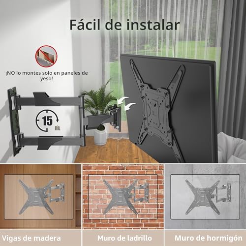 Detalle 2 de XINLEI Soporte TV Pared para 26-55" con Articulación y Rotación (MAP3): Inclinable, Giratorio y de Bajo Perfil