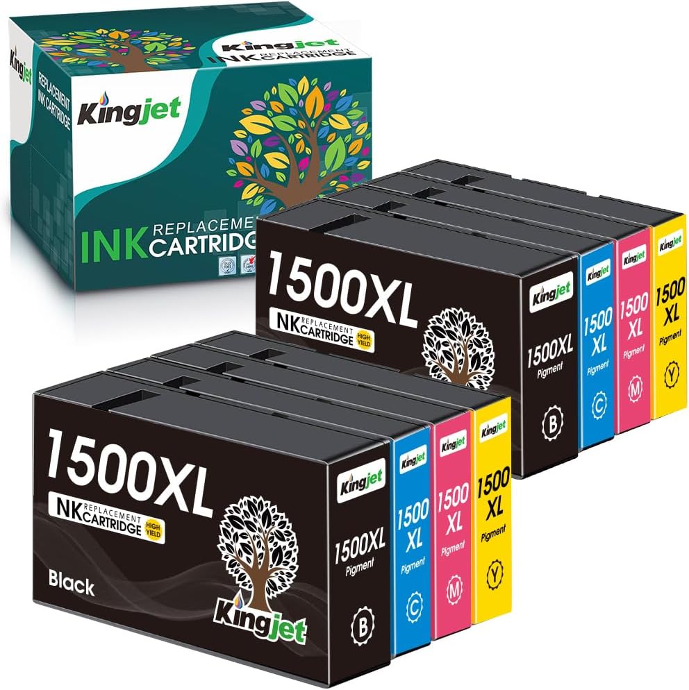 KINGJET 1500XL – Cartouches d'encre compatibles PGI-1500XL pour Canon Maxify MB2050/MB2150/MB2350/MB2750/MB2300/MB2000/MB2755