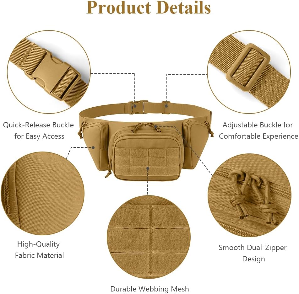 Detalle de Adiwo Marsupio tattico con 5 Tasche: versatilità e praticità per outdoor