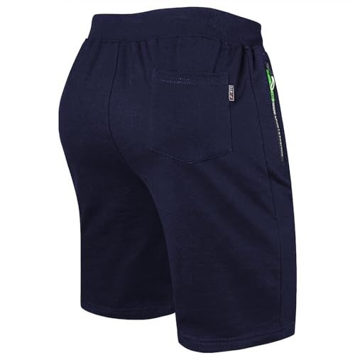 Detalle de ZOXOZ Verano Pantalón Corto Hombre Shorts con Bolsillos Laterales – Algodón y Elástico, Azul L