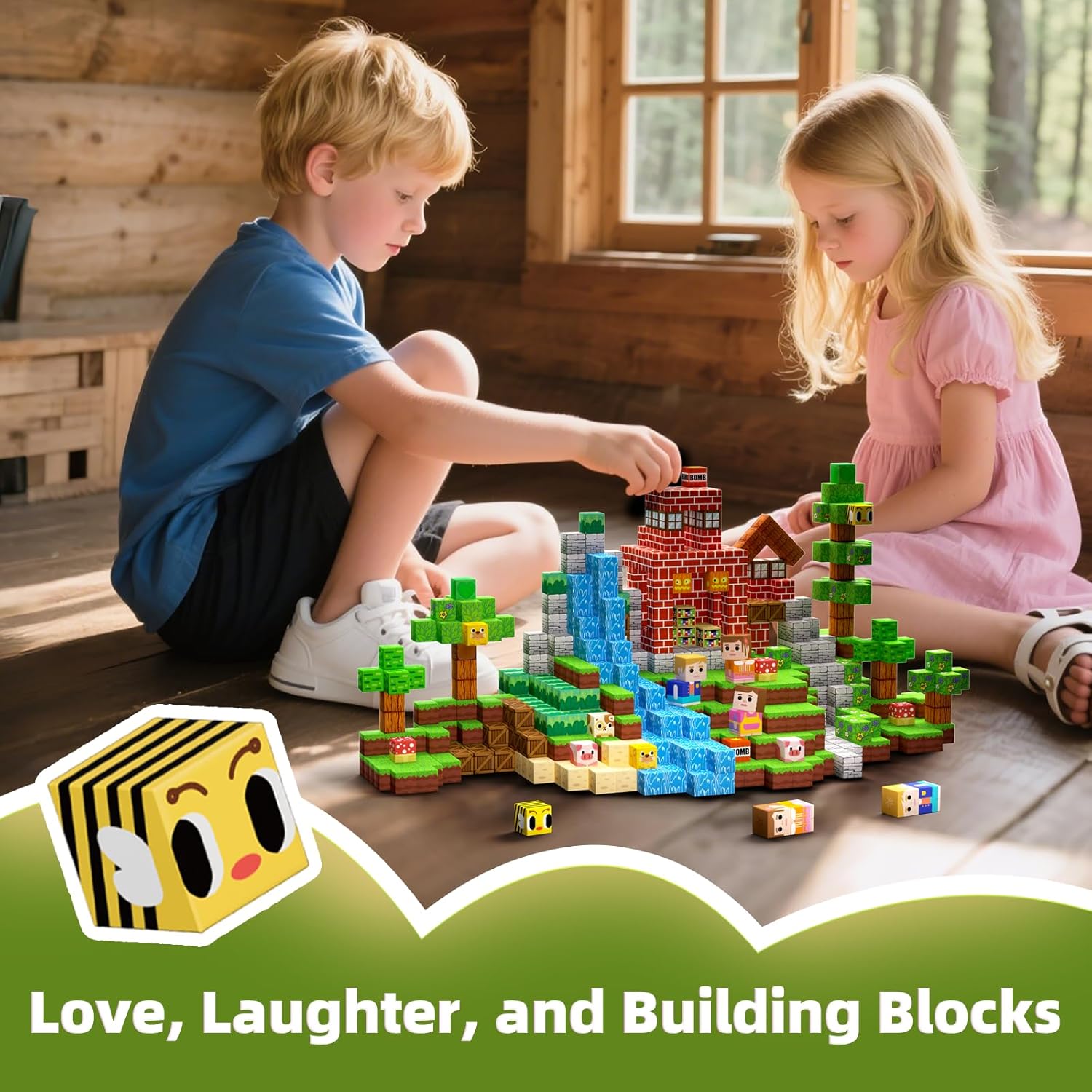 Thumbnail 5 de KIDCHEER 100 PCS Magnetic Blocks Forest Adventure building set (ages 3+)