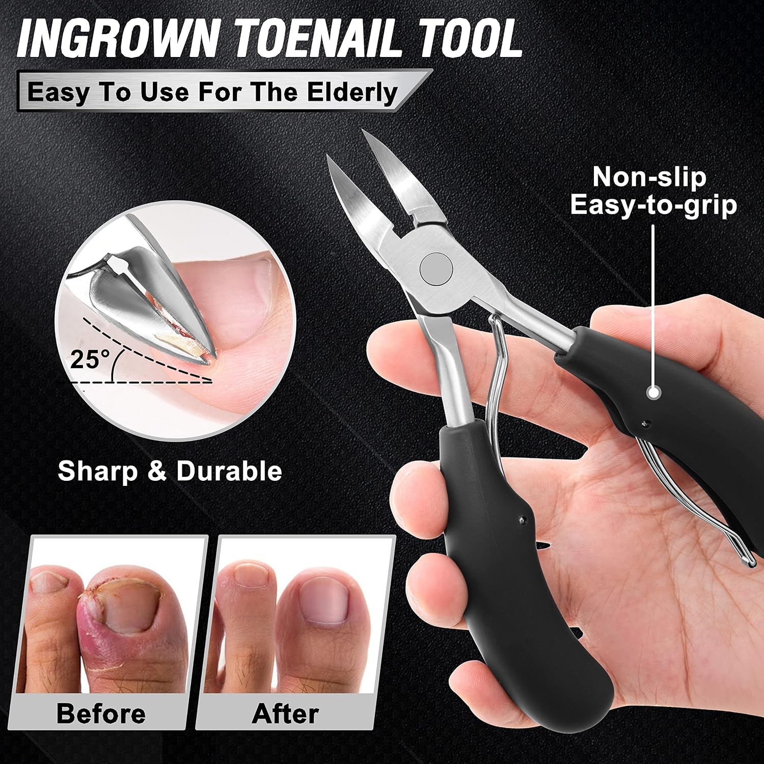 Detalle de Aucurwen Heavy Duty Toenail Clippers 7pcs ✂
