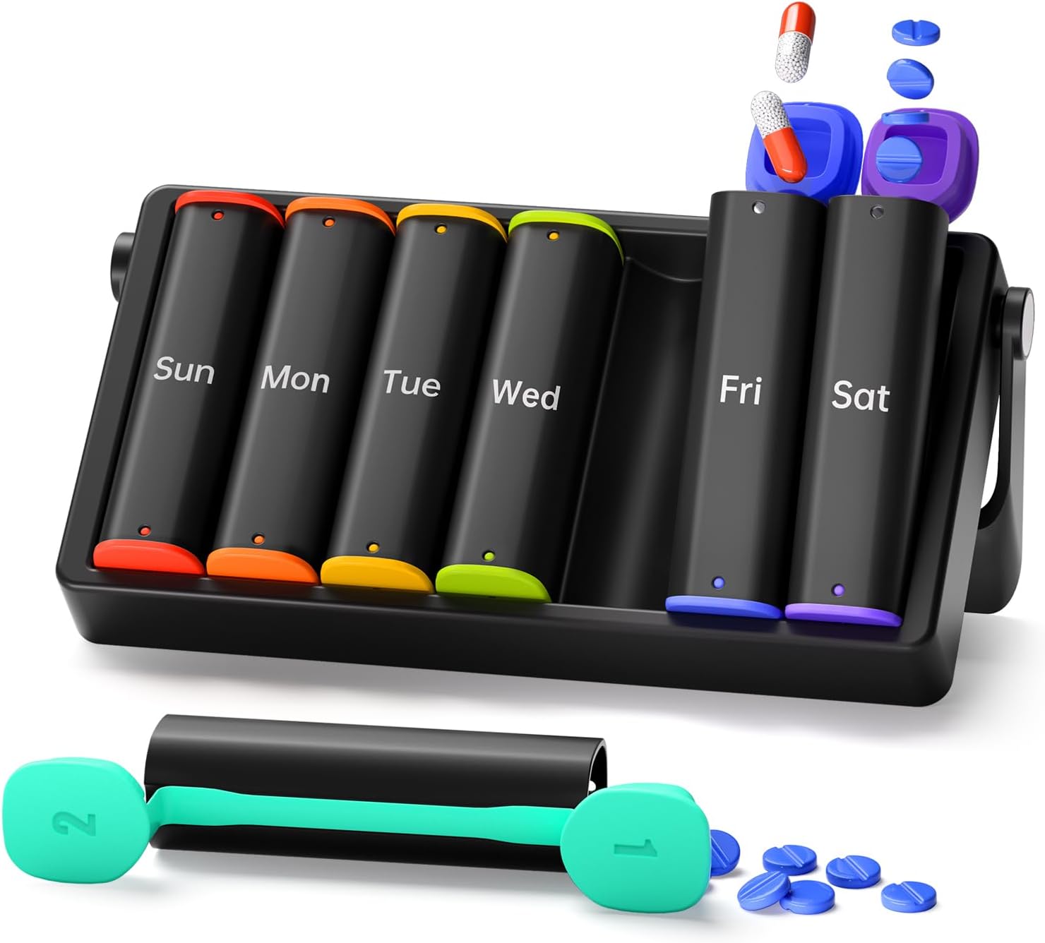 Detalle de KOVIUU Weekly Pill Box 7-day, AM‑PM organiser 💊