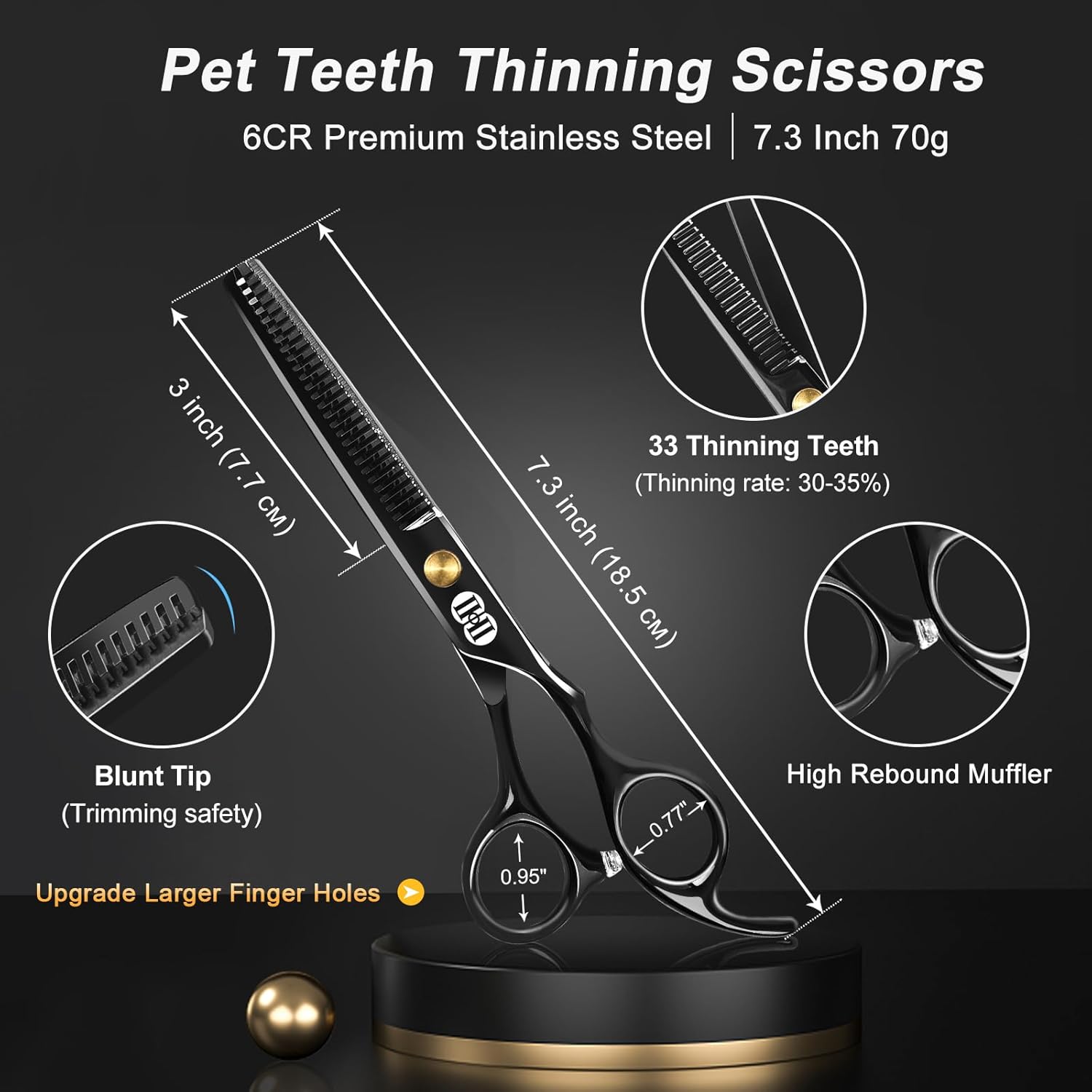 Thumbnail 3 de CIICII Dog Grooming Scissors Kit 7 inch