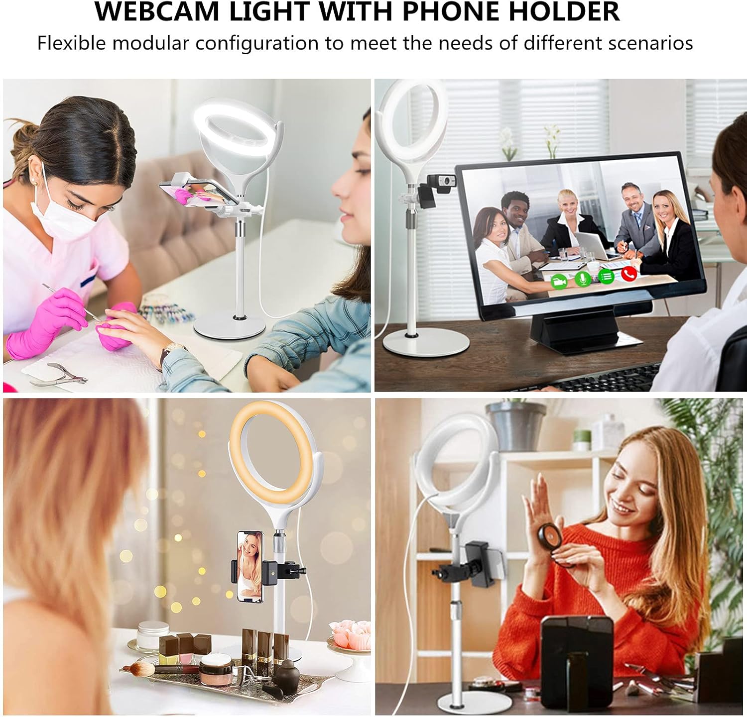 Detalle 2 de 8 inch Desk Ring Light with Stand 18–24 in