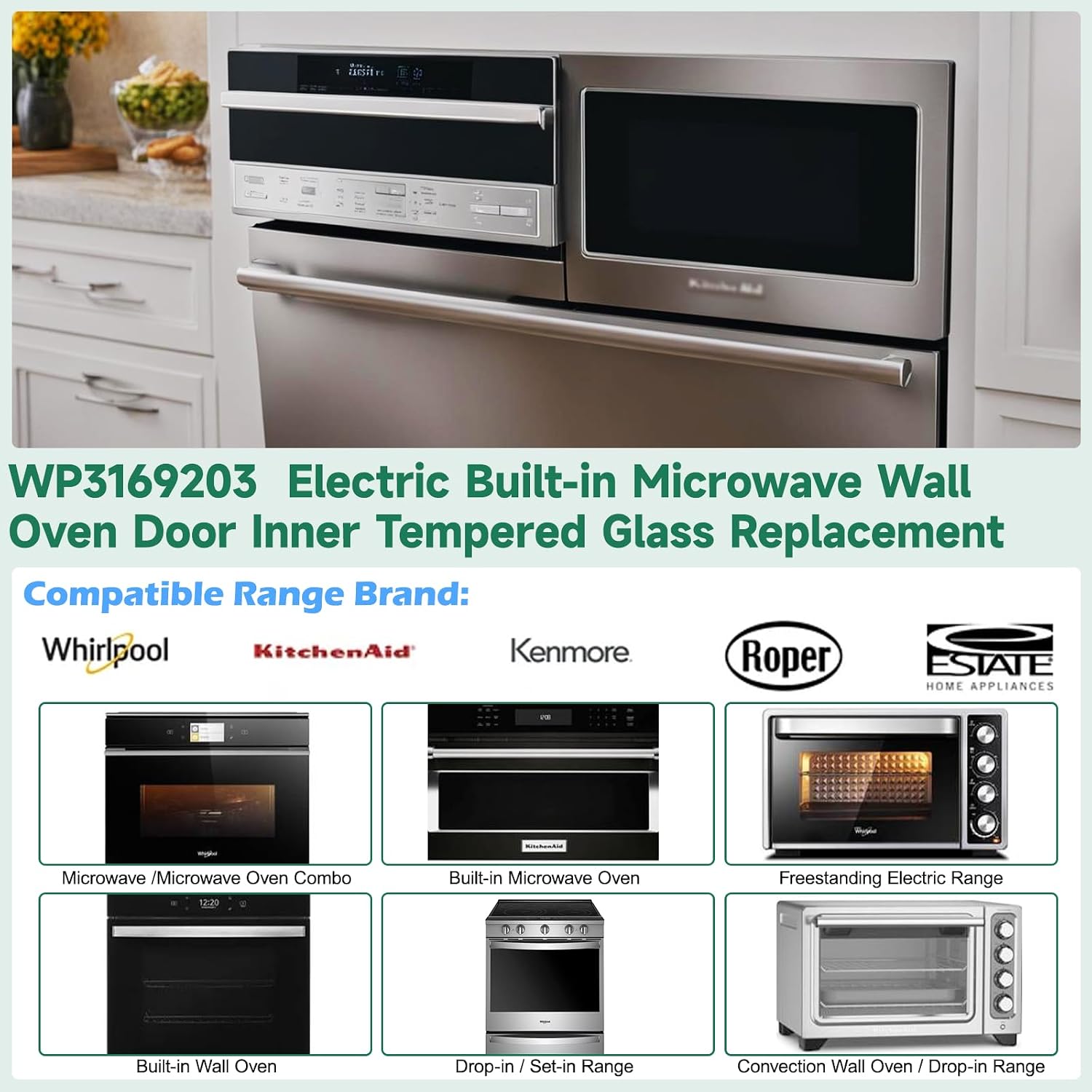 Thumbnail 3 de POOLKEY WP3169203 Inner Tempered Glass for Microwave Oven Doors