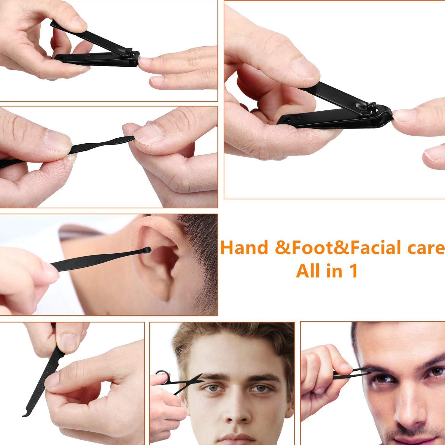 Thumbnail 2 de Set manicure da viaggio per uomo con custodia portatile e strumenti in acciaio inossidabile