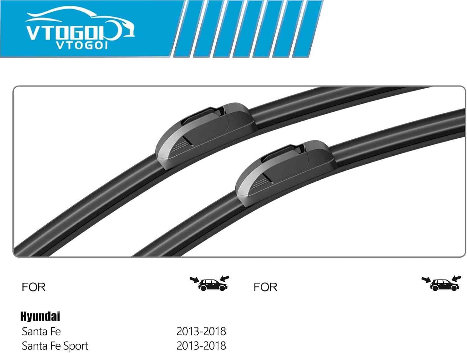 Thumbnail 2 de OEM Windshield Wiper Blades Replacement for Hyundai Santa Fe / Santa Fe Sport (2013-2018) – 26"+14"+13" Triple Set