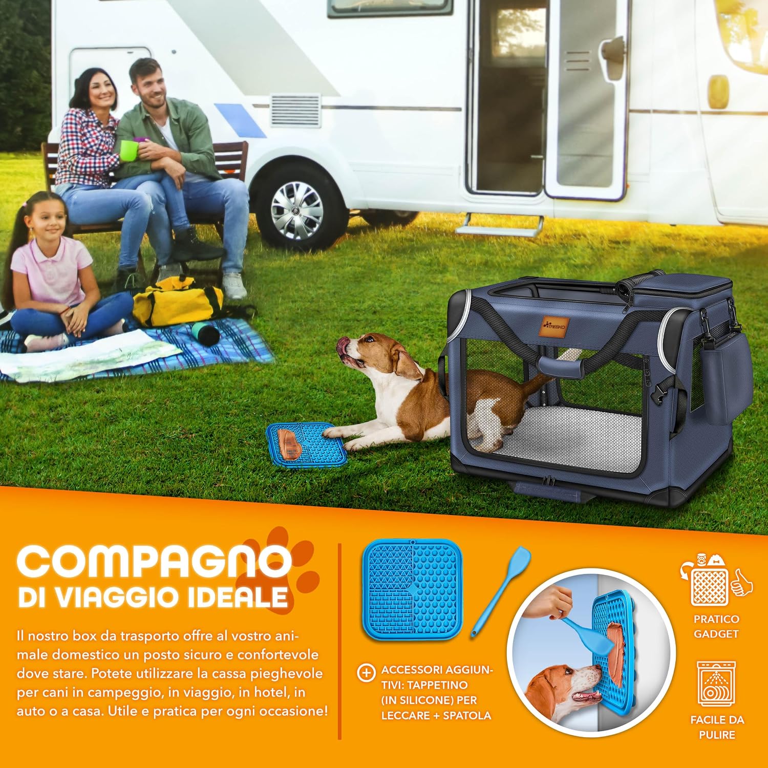 Thumbnail 6 de TRESKO Box pieghevole per cani 61x42x42 cm