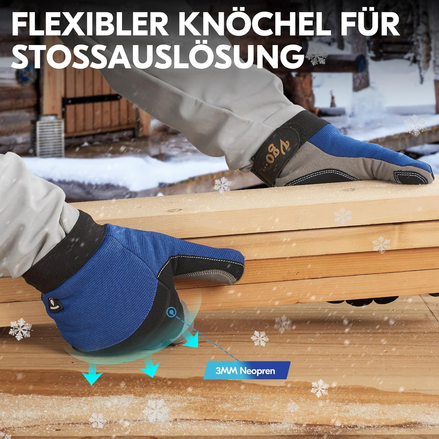 Thumbnail 4 de Vgo… 0°C/32°F Winter Arbeitshandschuhe (Kunstleder) mit 3M Thinsulate – wasserdicht & touchfähig (SL7621FLWP)